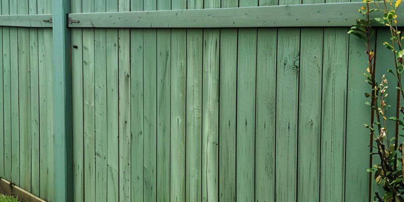 Green Painted Garden Fence